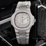 Iced Out Patek Philippe Nautilus Automatic Wrist AAA Quality Copy Watch
